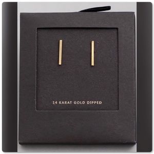 Pretty Girl Swag Jewelry Jewelry - 14K Gold Dipped Secret Box New York Bar Earrings Pretty Girl Swag Jewelry Jewelry - 14K Gold Dipped Secret Box New York Bar Earrings